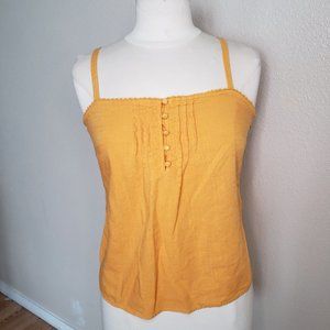 Sonoma Mustard Yellow Linen Tank Top Medium